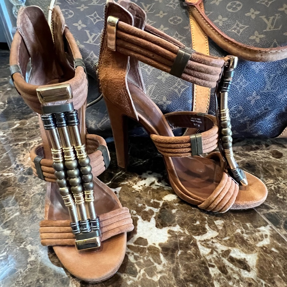 Brown suede Gladiators